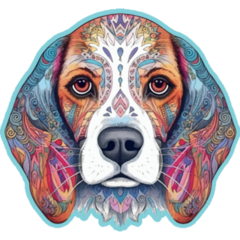 Beagle Multicolor Sticker