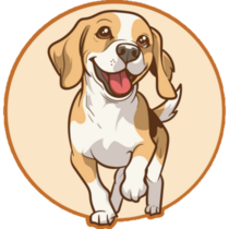 Beagle On Orange Sticker