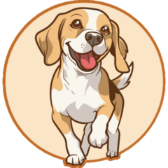 Beagle On Orange Sticker