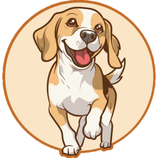 Beagle On Orange Sticker