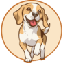 Beagle On Orange Sticker