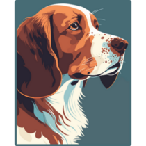 Beagle On Teal Sticker