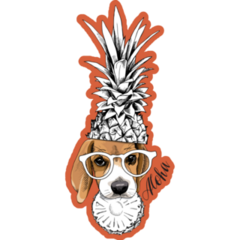 Beagle Pineapple Sticker