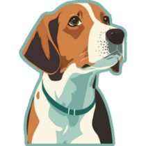 Beagle Portrait Blue Sticker