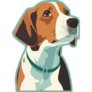 Beagle Portrait Blue Sticker