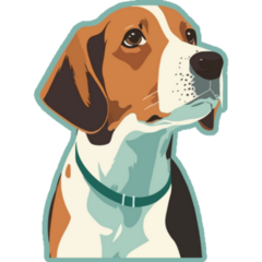 Beagle Portrait Blue Sticker