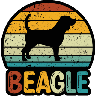Beagle Retro Black Sticker