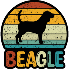 Beagle Retro Black Sticker