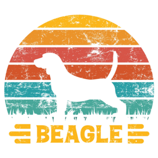 Beagle Retro Sunset Sticker