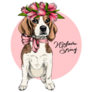 Beagle Tulip Sticker