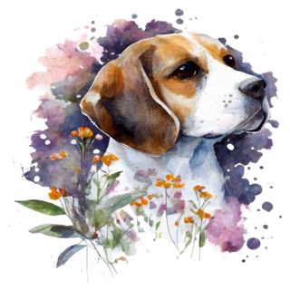 Beagle Watercolor Sticker