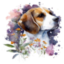 Beagle Watercolor Sticker