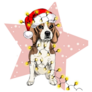 Beagle Xmas Lights Sticker