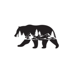 Bear And Mountains Wyoming Sticker