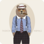 Bear In Fedora Hat With Cigar Sticker