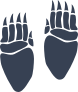 Bear Paw Prints With Long Toes Sticker