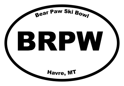 Bear Paw Ski Bowl Oval Sticker