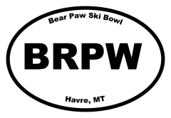Bear Paw Ski Bowl Oval Sticker