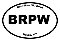 Bear Paw Ski Bowl Oval Sticker