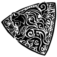 Bear Roar With Triangle Shield Illustration Alaska Sticker