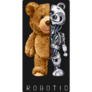 Bear Toy Half Robot Sticker