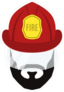 Bearded Firefighter Icon Sticker