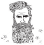Bearded Hipster Man Sticker