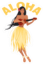 Beautiful And Smiling Hawaiian Girl Hula Sticker