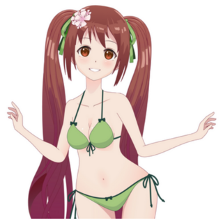 Beautiful Anime Manga Girl In Swimsuit Bikini sticker