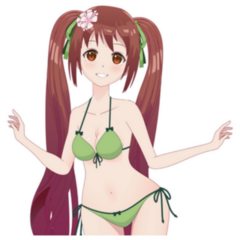 Beautiful Anime Manga Girl In Swimsuit Bikini sticker