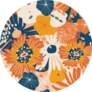 Beautiful Autumn Flower Pattern Sticker