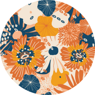 Beautiful Autumn Flower Pattern Sticker