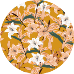 Beautiful Big Blooming  Lily Flowers Pattern Sticker