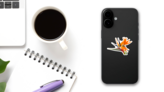 Beautiful Bird Of Paradise Flowers Up Close Sticker on a Phone (New) example