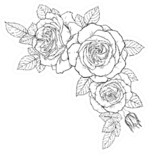 Beautiful Black And White Bouquet Rose Sticker