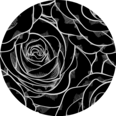 Beautiful Black And White Seamless Pattern In Roses Sticker