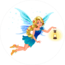 Beautiful Blonde Blue Fairy Holding A Lantern Sticker