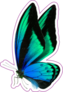 Beautiful Blue and Green Butterfly Sticker