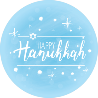 Beautiful Blue Happy Hanukkah Sticker