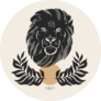 Beautiful Boho Style Lion Illustration Sticker
