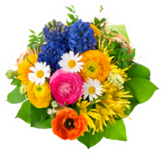 Beautiful Bouquet Of Assorted Flowers Sticker