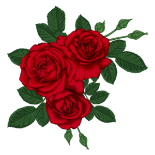 Beautiful Bouquet Red Roses Tattoo Sticker