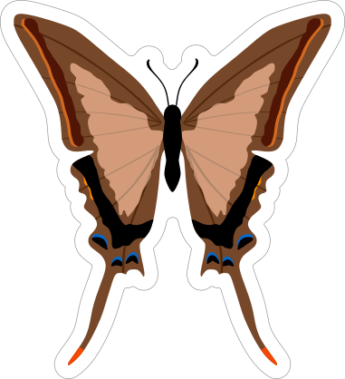 Beautiful Brown Butterfly Sticker