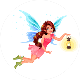 Beautiful Brunette Fairy Holding A Lantern Sticker