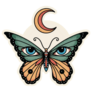 Beautiful Butterflies Eye Pattern Moon Sticker