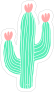 Beautiful Cactus with Flowers Sticker