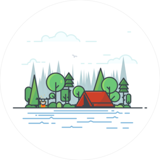 Beautiful Campsite By River Sticker