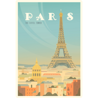 Beautiful City View Sunny Day In Paris Eiffel Tower Sticker