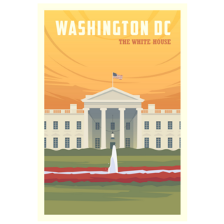 Beautiful Cityscape In Sunny Day Washington Dc White House Sticker
