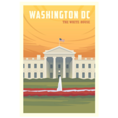 Beautiful Cityscape In Sunny Day Washington Dc White House Sticker